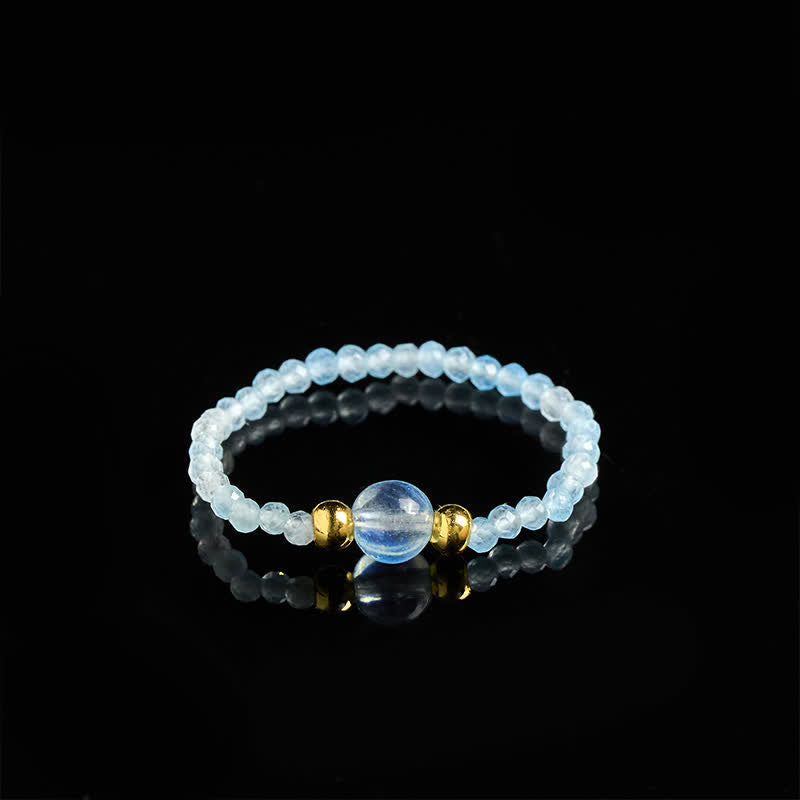 Buddha Stones 2 mm Mini-Perlen, natürlicher Rhodonit, Aquamarin, Topas, Rosenquarz, Heilring mit elastischem Einsatz - image 21