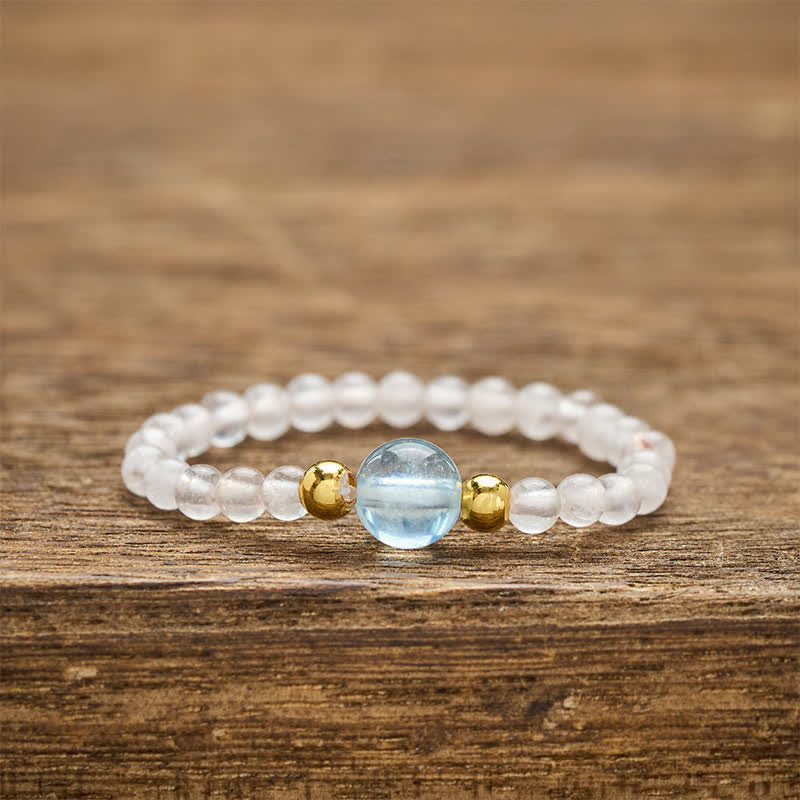 Buddha Stones 2 mm Mini-Perlen, natürlicher Rhodonit, Aquamarin, Topas, Rosenquarz, Heilring mit elastischem Einsatz - Natürlicher Rosenquarz (Farbe kann variieren) + Natürlicher Aquamarin (Farbe kann variieren) (2 mm + 4 mm) - image 13