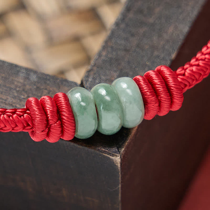 Buddha Stones Handgefertigtes Armband aus rotem Jade mit geflochtenem Schiebeknoten und Schutzfunktion - image 11
