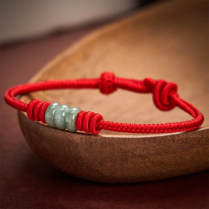 Buddha Stones Handgefertigtes Armband aus rotem Jade mit geflochtenem Schiebeknoten und Schutzfunktion - image 9