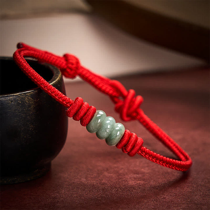 Buddha Stones Handgefertigtes Armband aus rotem Jade mit geflochtenem Schiebeknoten und Schutzfunktion - Rot - 5,91-7,48 Zoll (15-19 cm) - image 8
