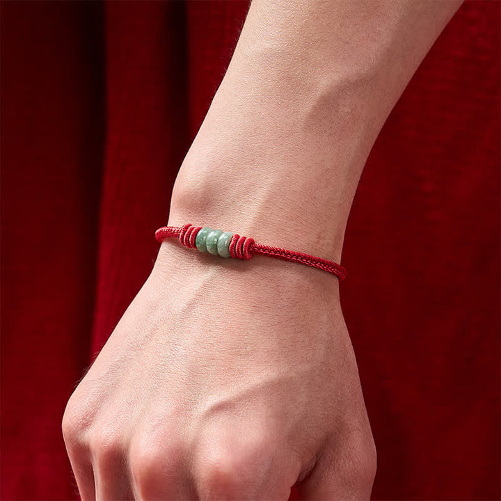 Buddha Stones Handgefertigtes Armband aus rotem Jade mit geflochtenem Schiebeknoten und Schutzfunktion - image 4