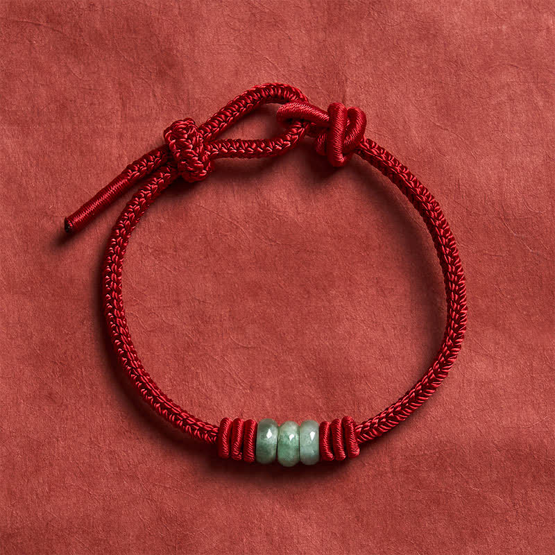 Buddha Stones Handgefertigtes Armband aus rotem Jade mit geflochtenem Schiebeknoten und Schutzfunktion - image 3
