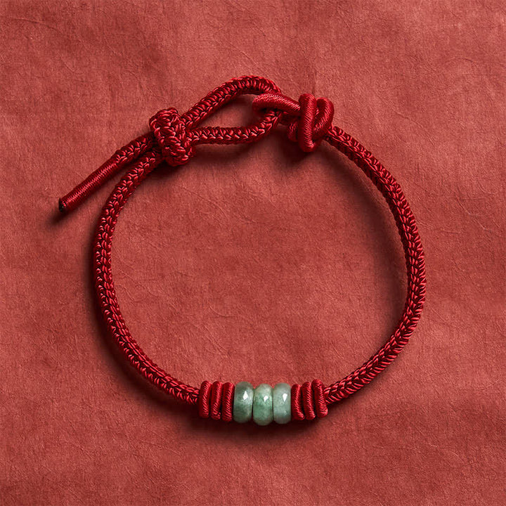Buddha Stones Handgefertigtes Armband aus rotem Jade mit geflochtenem Schiebeknoten und Schutzfunktion - image 3