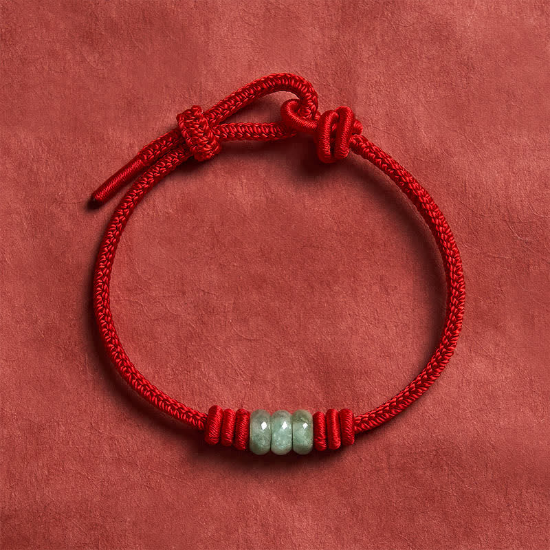 Buddha Stones Handgefertigtes Armband aus rotem Jade mit geflochtenem Schiebeknoten und Schutzfunktion - image 10