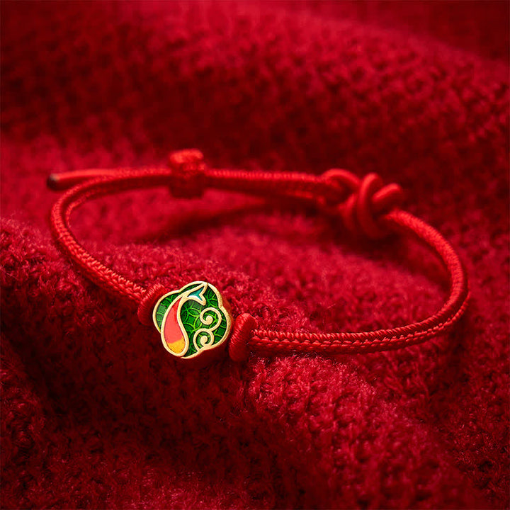 Buddha Stones Handgefertigtes Armband aus rotem Garn zum Schutz doppelter Koi-Fische, geflochten, verstellbar - image 11