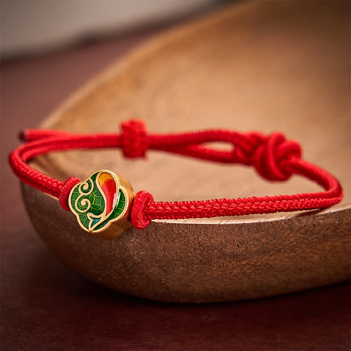 Buddha Stones Handgefertigtes Armband aus rotem Garn zum Schutz doppelter Koi-Fische, geflochten, verstellbar - image 10