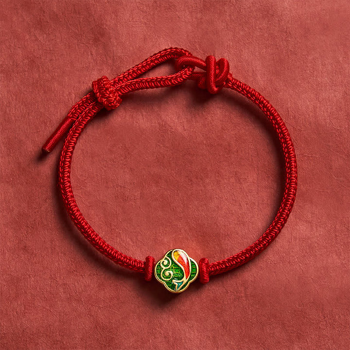 Buddha Stones Handgefertigtes Armband aus rotem Garn zum Schutz doppelter Koi-Fische, geflochten, verstellbar - image 12