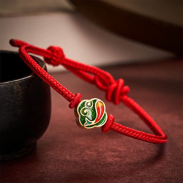 Buddha Stones Handgefertigtes Armband aus rotem Garn zum Schutz doppelter Koi-Fische, geflochten, verstellbar - Rot - 5,91-7,48 Zoll (15-19 cm) - image 9