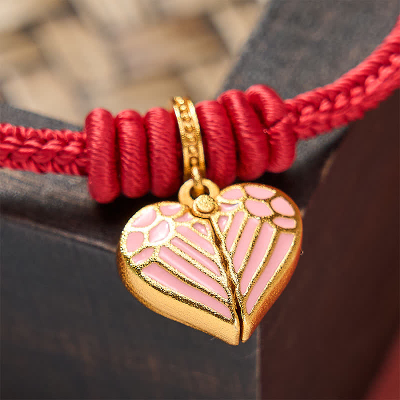 Buddha Stones Handgefertigtes Armband aus geflochtenem rotem Garn mit Herzanhänger – Schutz und Glück - image 15