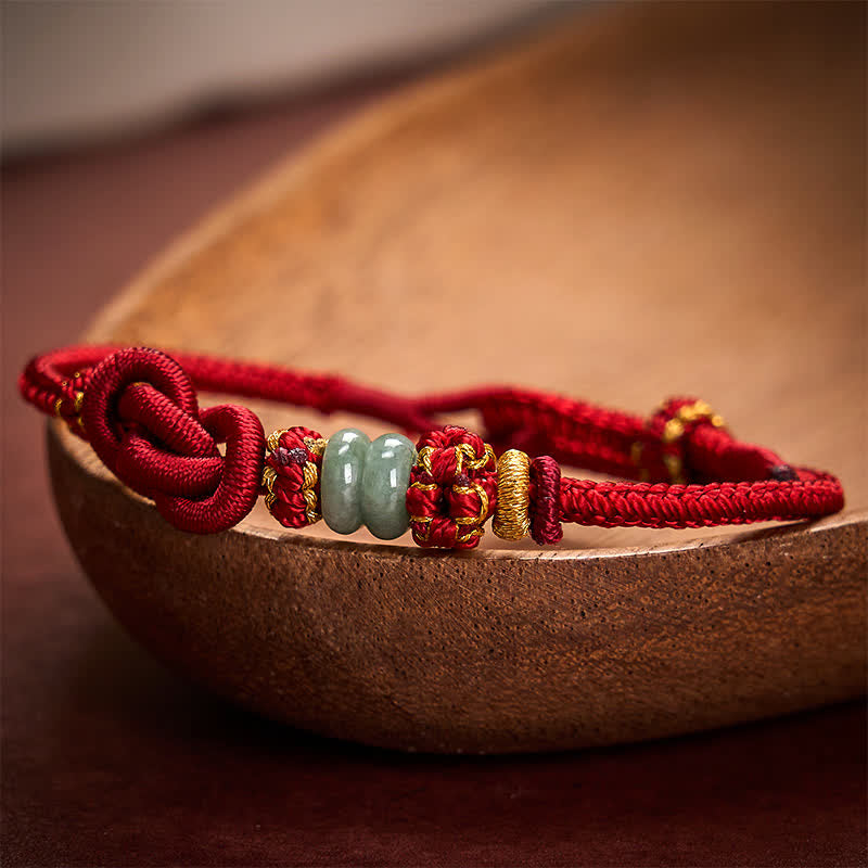 Buddha Stones Chinesisches Knoten-Geld-Jade-Handgeknüpftes verstellbares Armband - image 10