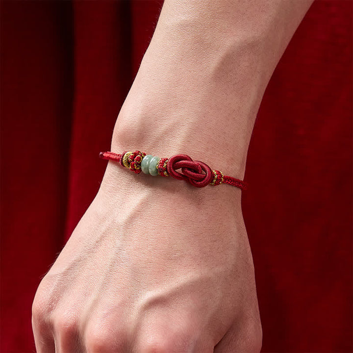 Buddha Stones Chinesisches Knoten-Geld-Jade-Handgeknüpftes verstellbares Armband - image 12