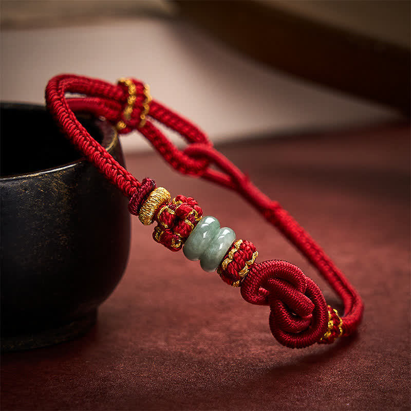 Buddha Stones Chinesisches Knoten-Geld-Jade-Handgeknüpftes verstellbares Armband - image 9