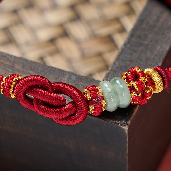 Buddha Stones Chinesisches Knoten-Geld-Jade-Handgeknüpftes verstellbares Armband - image 13