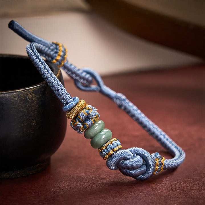 Buddha Stones Chinesisches Knoten-Geld-Jade-Handgeknüpftes verstellbares Armband - image 15