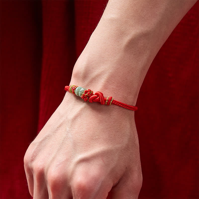 Buddha Stones Chinesisches Knoten-Geld-Jade-Handgeknüpftes verstellbares Armband - image 4
