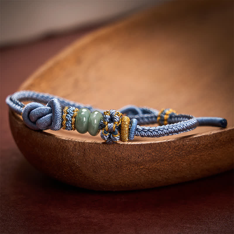 Buddha Stones Chinesisches Knoten-Geld-Jade-Handgeknüpftes verstellbares Armband - image 16