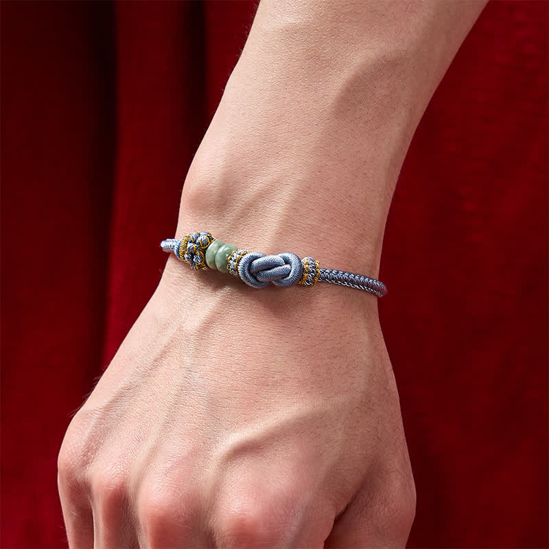 Buddha Stones Chinesisches Knoten-Geld-Jade-Handgeknüpftes verstellbares Armband - image 17