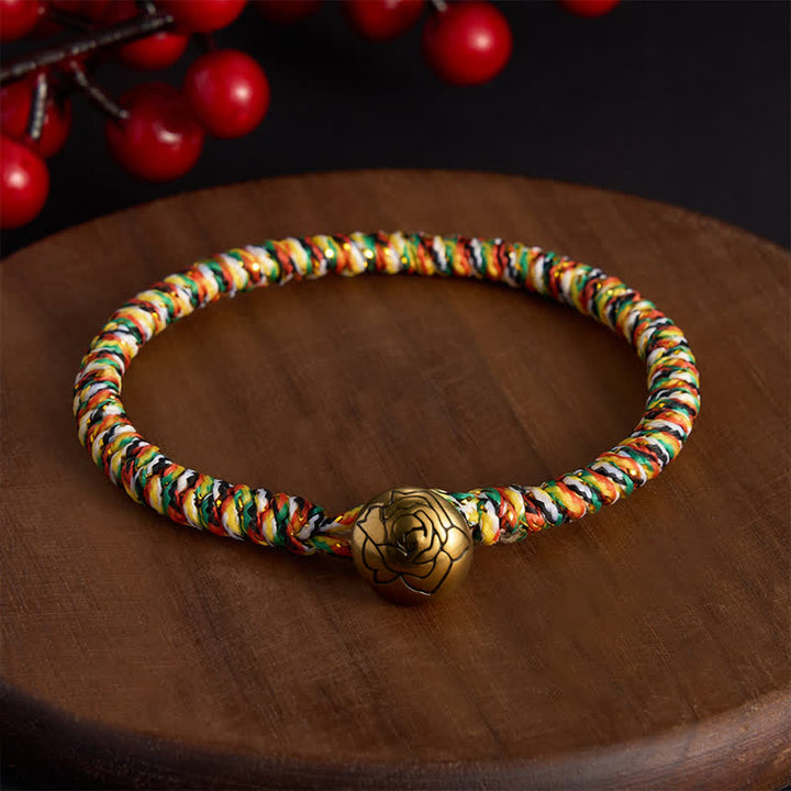 Buddha Stones Handgewebtes, farbenfrohes Lotus-Balance-Armband aus geflochtenen Schnüren - Rose - 7,5 Zoll (19 cm) - image 17