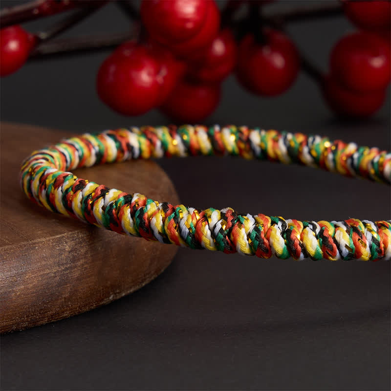 Buddha Stones Handgewebtes, farbenfrohes Lotus-Balance-Armband aus geflochtenen Schnüren - image 19