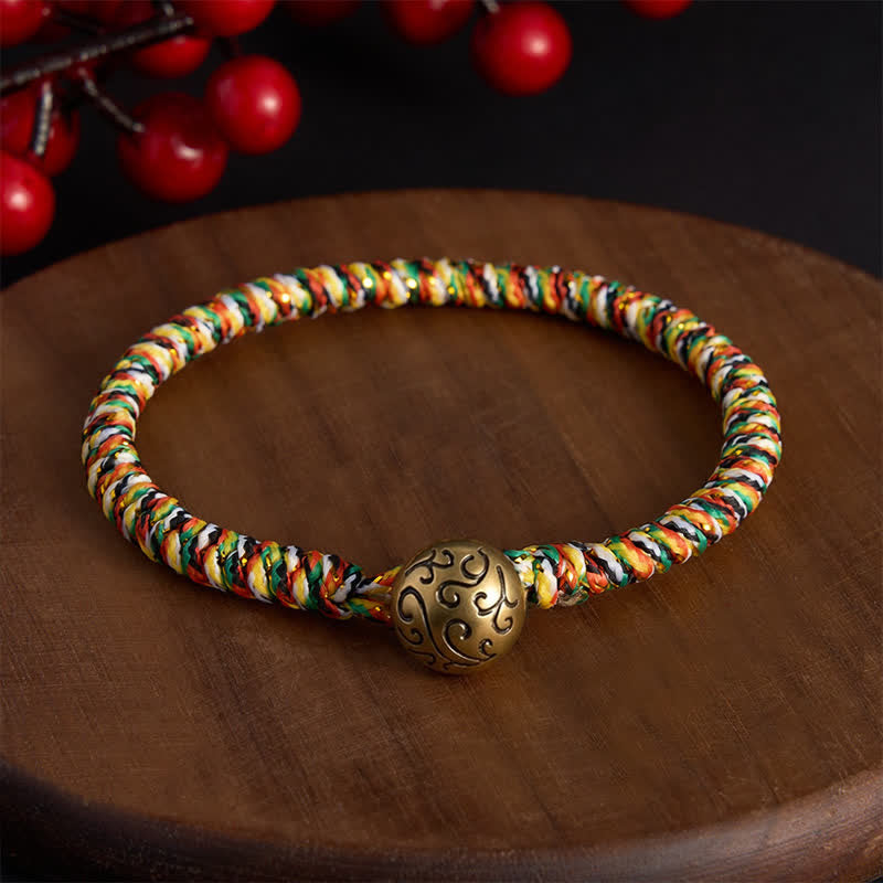 Buddha Stones Handgewebtes, farbenfrohes Lotus-Balance-Armband aus geflochtenen Schnüren - Glückverheißende Wolken - 7,5 Zoll (19 cm) - image 15