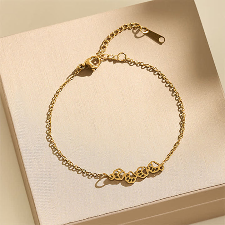 Buddha Stones Balance-Armband aus Titanstahl mit vier Katzenpfoten - image 2