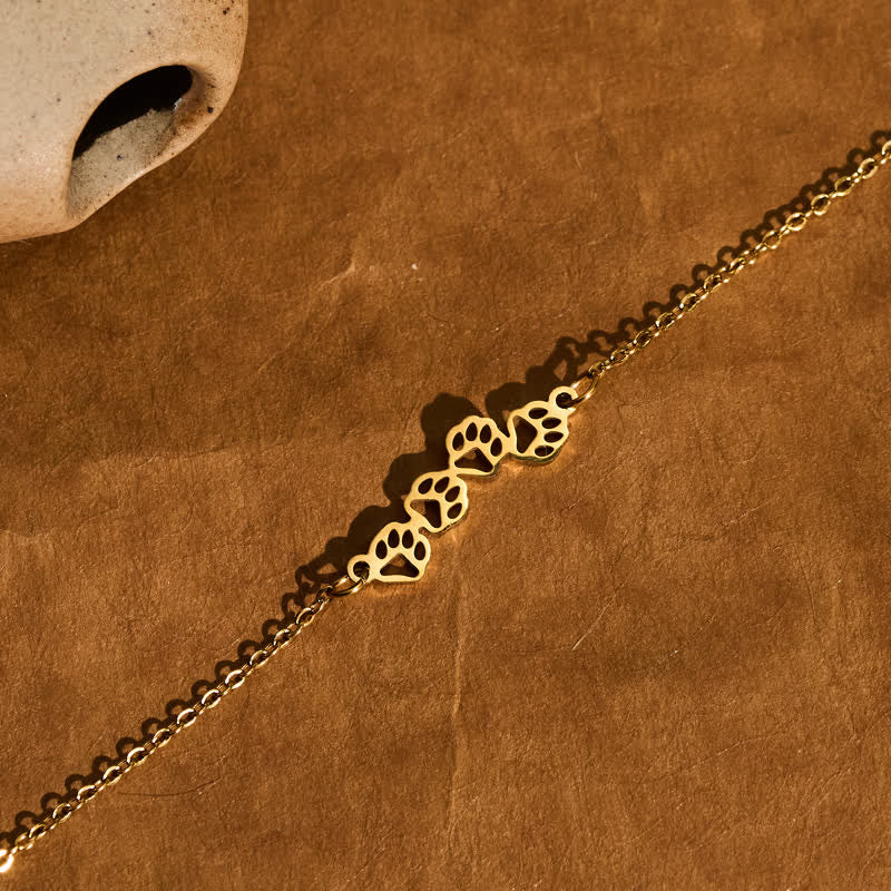 Buddha Stones Balance-Armband aus Titanstahl mit vier Katzenpfoten - image 9