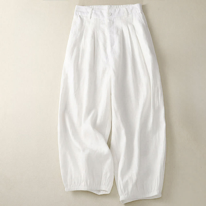 Buddha Stones Lässige, minimalistische Caprihose mit Knopfleiste für Damen, einfarbig, mit Tasche - Elfenbein - US 8-10, UK/AU 12-14, EU 40-42 (2XL) - image 16