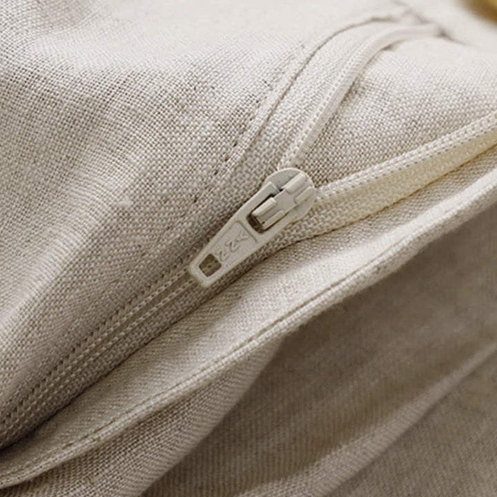 Buddha Stones Lässige, minimalistische Caprihose mit Knopfleiste für Damen, einfarbig, mit Tasche - image 3