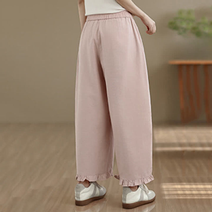 Buddha Stones Sommer-Freizeithose, minimalistisch, einfarbig, kurze Hose, Damenhose mit weitem Bein und Tasche - image 11
