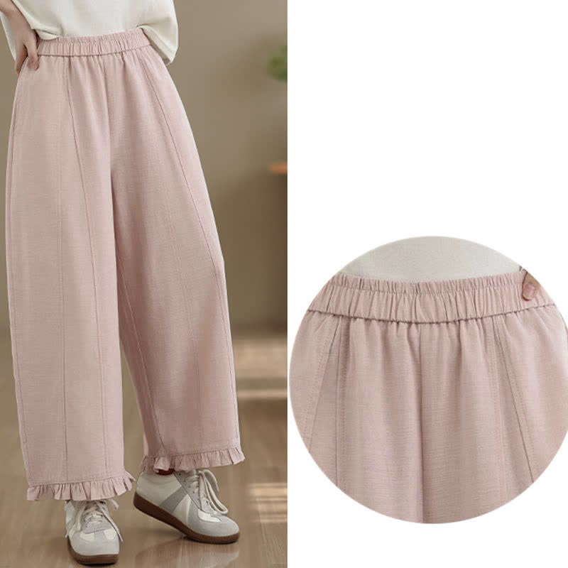 Buddha Stones Sommer-Freizeithose, minimalistisch, einfarbig, kurze Hose, Damenhose mit weitem Bein und Tasche - image 12