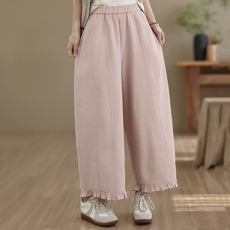 Buddha Stones Sommer-Freizeithose, minimalistisch, einfarbig, kurze Hose, Damenhose mit weitem Bein und Tasche - image 9