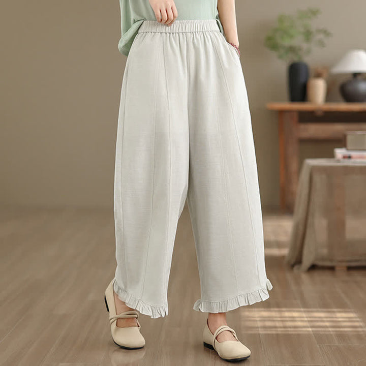 Buddha Stones Sommer-Freizeithose, minimalistisch, einfarbig, kurze Hose, Damenhose mit weitem Bein und Tasche - image 30