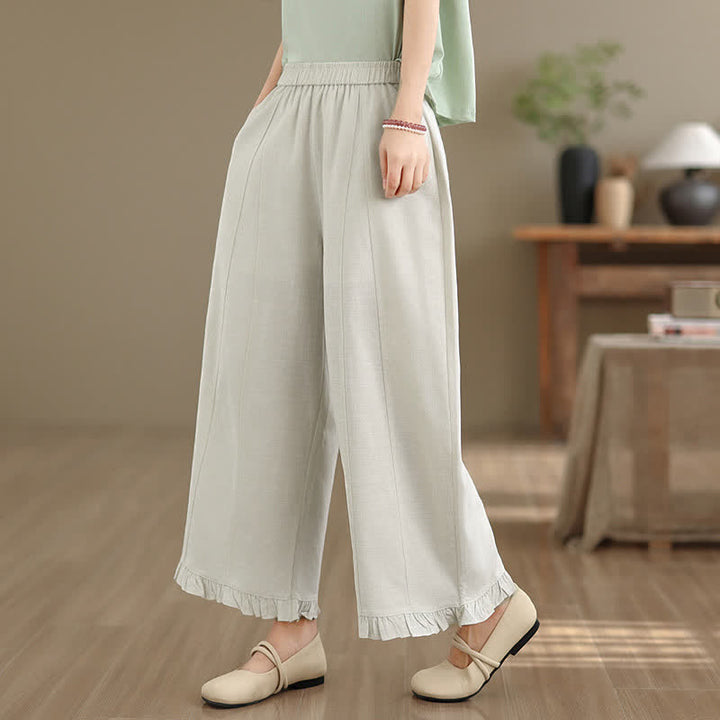 Buddha Stones Sommer-Freizeithose, minimalistisch, einfarbig, kurze Hose, Damenhose mit weitem Bein und Tasche - image 29