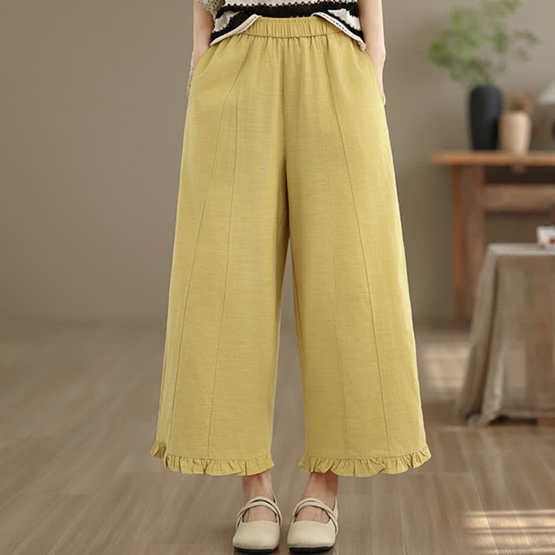 Buddha Stones Sommer-Freizeithose, minimalistisch, einfarbig, kurze Hose, Damenhose mit weitem Bein und Tasche - Khaki - US 8-10, UK/AU 12-14, EU 40-42 (2XL) - image 14