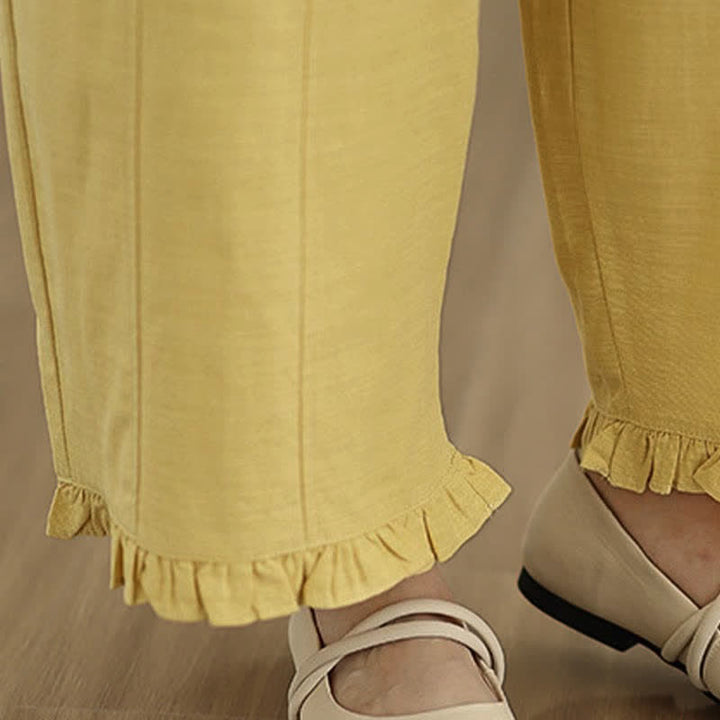 Buddha Stones Sommer-Freizeithose, minimalistisch, einfarbig, kurze Hose, Damenhose mit weitem Bein und Tasche - image 26