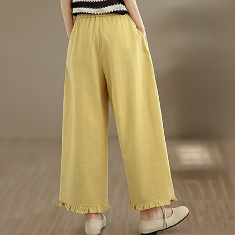 Buddha Stones Sommer-Freizeithose, minimalistisch, einfarbig, kurze Hose, Damenhose mit weitem Bein und Tasche - image 19