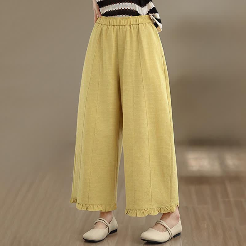 Buddha Stones Sommer-Freizeithose, minimalistisch, einfarbig, kurze Hose, Damenhose mit weitem Bein und Tasche - image 15