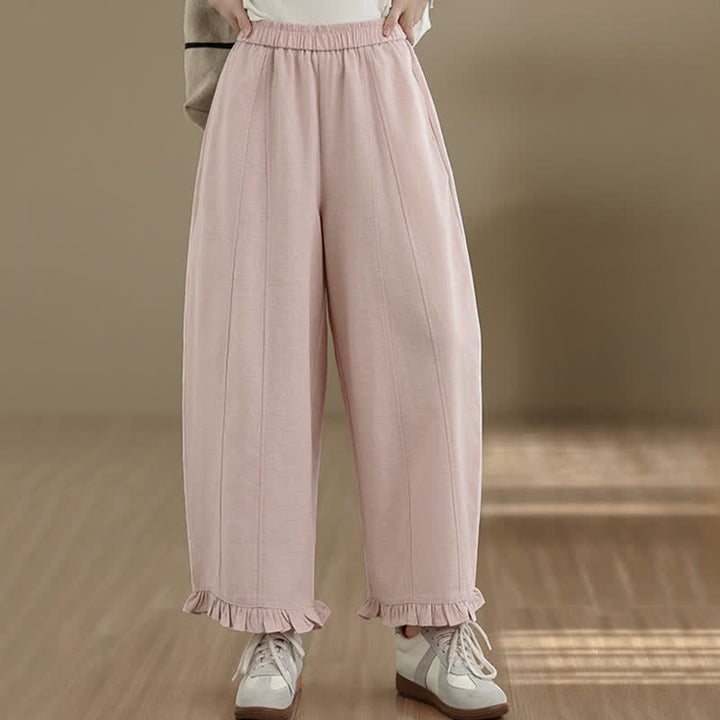 Buddha Stones Sommer-Freizeithose, minimalistisch, einfarbig, kurze Hose, Damenhose mit weitem Bein und Tasche - Hellrosa - US 8-10, UK/AU 12-14, EU 40-42 (2XL) - image 7