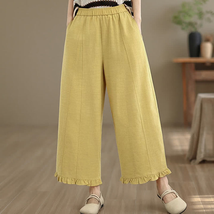 Buddha Stones Sommer-Freizeithose, minimalistisch, einfarbig, kurze Hose, Damenhose mit weitem Bein und Tasche - image 17