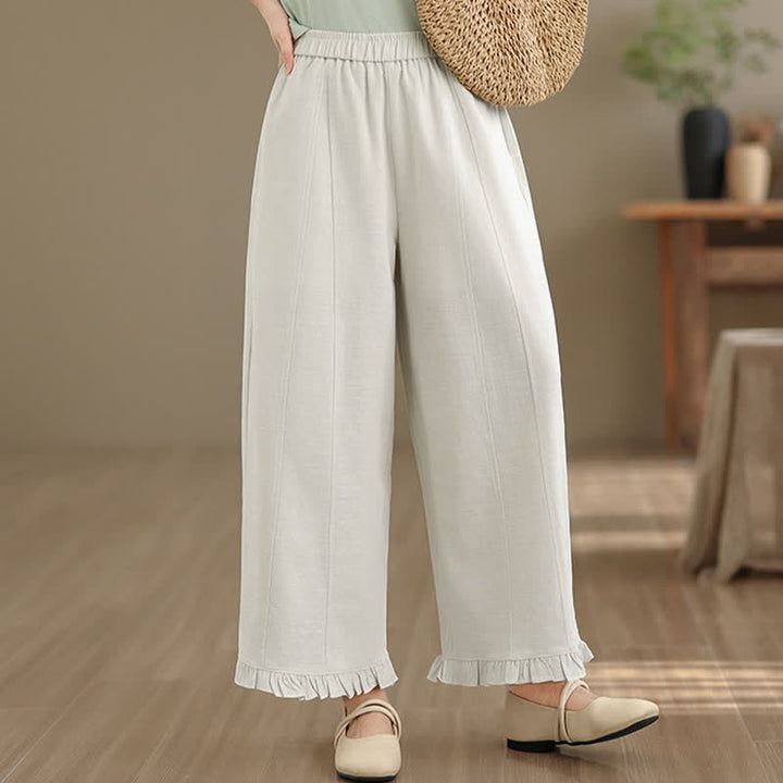 Buddha Stones Sommer-Freizeithose, minimalistisch, einfarbig, kurze Hose, Damenhose mit weitem Bein und Tasche - image 31