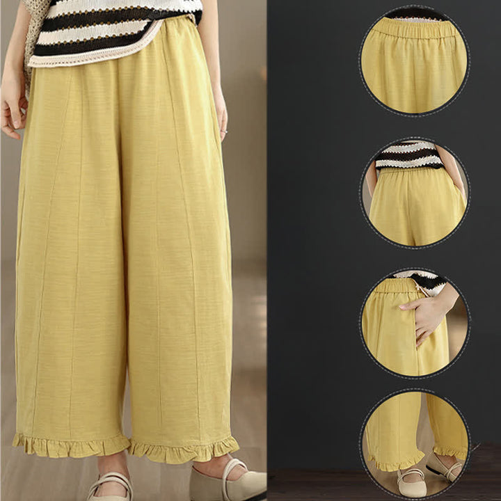 Buddha Stones Sommer-Freizeithose, minimalistisch, einfarbig, kurze Hose, Damenhose mit weitem Bein und Tasche - image 20
