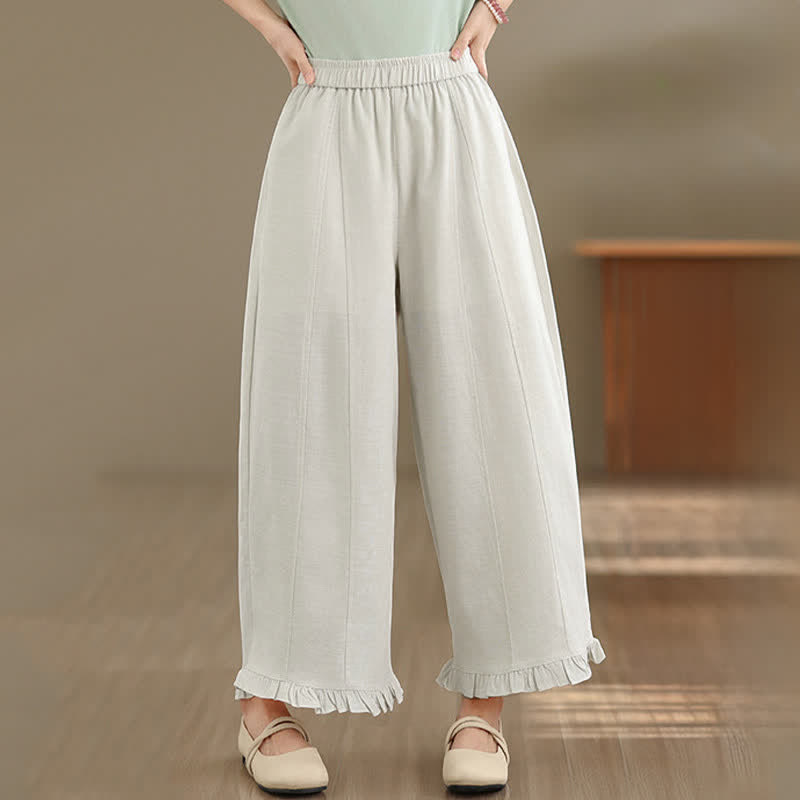 Buddha Stones Sommer-Freizeithose, minimalistisch, einfarbig, kurze Hose, Damenhose mit weitem Bein und Tasche - Beige - US 8-10, UK/AU 12-14, EU 40-42 (2XL) - image 27