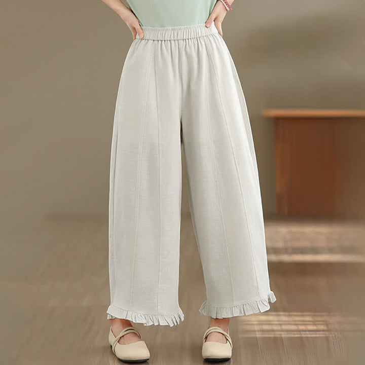 Buddha Stones Sommer-Freizeithose, minimalistisch, einfarbig, kurze Hose, Damenhose mit weitem Bein und Tasche - Beige - US 8-10, UK/AU 12-14, EU 40-42 (2XL) - image 27