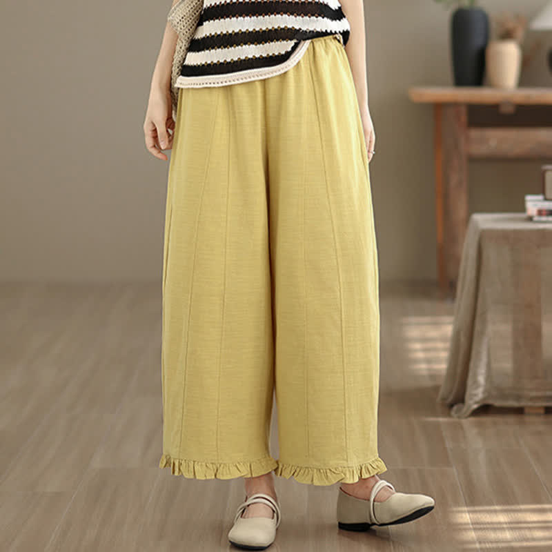 Buddha Stones Sommer-Freizeithose, minimalistisch, einfarbig, kurze Hose, Damenhose mit weitem Bein und Tasche - image 18