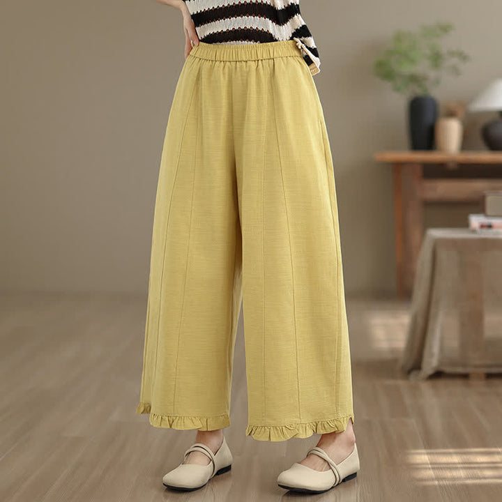 Buddha Stones Sommer-Freizeithose, minimalistisch, einfarbig, kurze Hose, Damenhose mit weitem Bein und Tasche - image 16