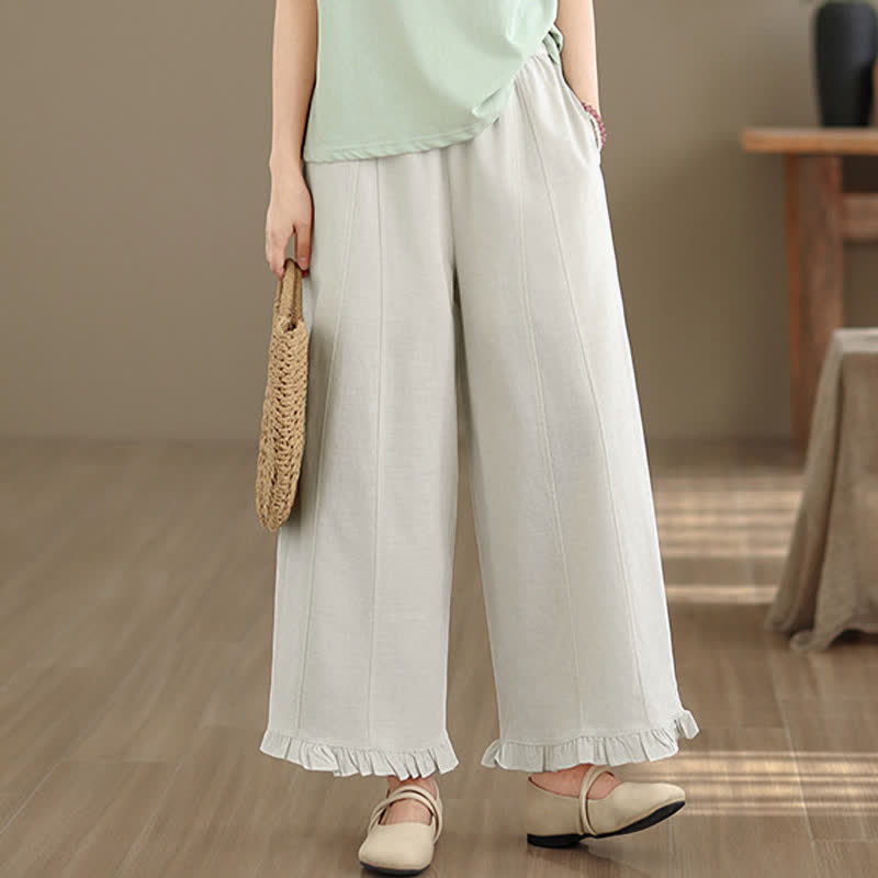 Buddha Stones Sommer-Freizeithose, minimalistisch, einfarbig, kurze Hose, Damenhose mit weitem Bein und Tasche - image 28