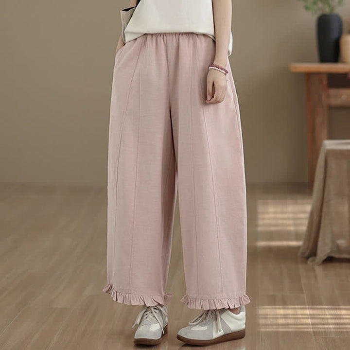 Buddha Stones Sommer-Freizeithose, minimalistisch, einfarbig, kurze Hose, Damenhose mit weitem Bein und Tasche - image 10