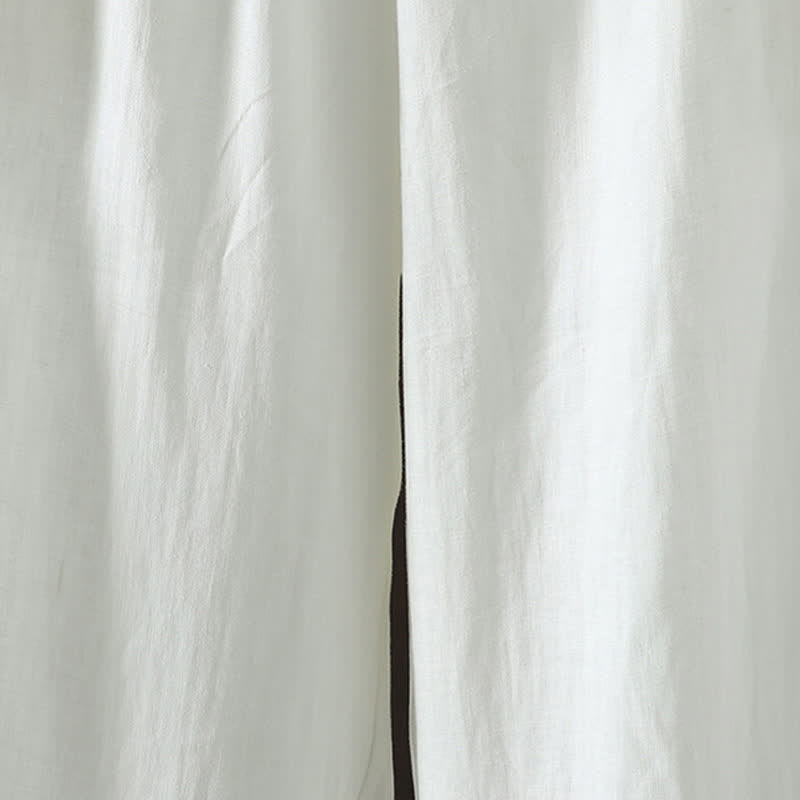 Buddha Stones Lässige, minimalistische Sommer-Ankle-Hose aus Baumwoll-Leinen-Mischgewebe mit Kordelzug, geradem Bein und Tasche - image 12