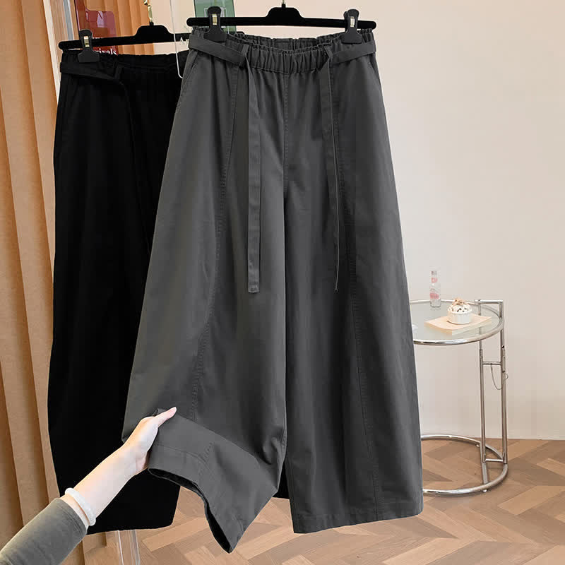 Buddha Stones Lässige, minimalistische, einfarbige lange Haremshose mit Kordelzug und Taschen für Damen (Frühlingstauglich) - DimGray - US8-10, UK/AU12-14, EU40-42 (2XL) - image 21